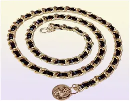 Bältesdesigner Gold Chain Belt Luxury midja för kvinnor passar ketting riem tunn korsett midjeband metall ceinture femme8666676