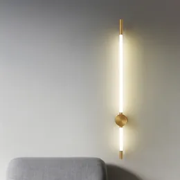 Luci da parete a LED moderna camera da letto più lunga illuminazione del tubo sfondo di soggiorno decorare lampada lampada hotel black oro sconce infissi