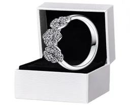 Triple Pansy Flower Ring Women 925 Серебряные свадебные украшения для CZ Diamond Grives Gift Gift с оригинальной коробкой Set1786631