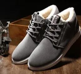 Buty kostki dla mężczyzn Boots Waterproof 2017 Krótkie pluszowe ciepłe buty