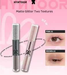 Shadow Hyntoor Liquid Eyeshadow Glitter fino diamante refresco de textura dupla textura sombra olho iluminando maquiagem cosmética