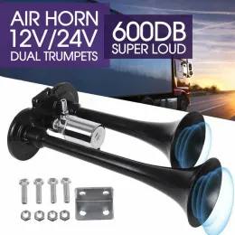 Universal 600DB LOUD CAR HORN TRAIN TRAIN CAR TRUCK LOAT Dual Air Horn Trumpet Super Lough для сигнала автоматического звучания 12 В/24 В