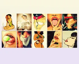 여자 빈티지 포스터 금속 주석 표지판 바 클럽 카지노 술집 홈 장식을 먹는 날 벽 예술 그림 핀업 소녀 레트로 플라크 mn145 h12904054