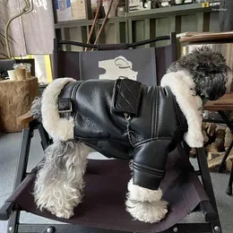 Hundkläder Vinter Petkläder Lyxiga hundar Coat Jacket Fashion Läderfleece Varma kläder för små Yorkshire Ropa Perro