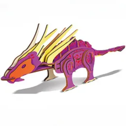52ピース恐竜おもちゃ木製3Dジグソーパズル3次元パズルトリケラトプス子供教育おもちゃの少年ギフト