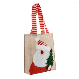 Weihnachtsdekorationen Weihnachtsfeiertags Geschenk Taschen mit Griff Santa Claus Candy Bag Sacktuch Langlebige Partyzubehör