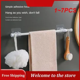 Shower Curtains 1-7PCS Hook Curtain Rod Simple Firm Adsorption Does Not Fall Bathroom Hooks Clamp Hang At Will