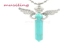 Musiling Jewelry Fairy Hexagon Prism Angel Pendant Necklace Chain Pendulum Natural Stone Reiki Charms Fashion Jewelry for Women3452811