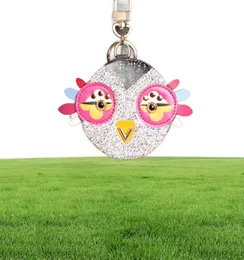 Cute Owl Chicken Crystal Cartoon Anime Coin Purse Keychain Pendant Pu Leather Wallet Key Chain For Women Bag Charm1361719