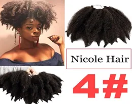 Nicole Sentetik 8 inç Afro Kinky Marly Örgüler Tığ işi Saç Uzantıları 14 Rootspc Yüksek Sıcaklık Fiber Marley Braid 3735975