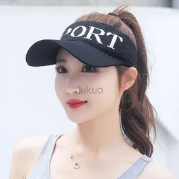 Visir Ball Caps Man Woman Visor Cap UV Protection Summer Sun Protection Ponony Topless Breattable Baseball Cap Tennis Hat Outdoor Sports 240412