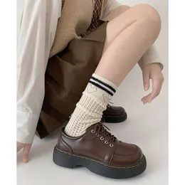 Female Shoes 2024 Spring New Academy Style JK Uniform Single Shoes Korean Edition Internet Red Thick Sole British Small Leather Shoes