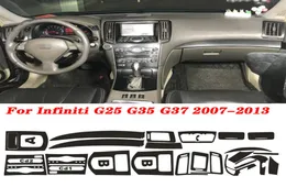 Infiniti için G25 G35 G37 2 Kapı Coupe Carstyling Yeni 5D karbon fiber otomobil iç merkezi konsol renk değiştirme kalıplama etiketi 5528748