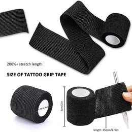 24/20/12/8/6/3pcs Cover per impugnatura da tatuaggio Copertura non tessuta tatuaggi elastici Bandedici autoadesivi con impacchi elastici Tattoo Accessorio per tatuaggi