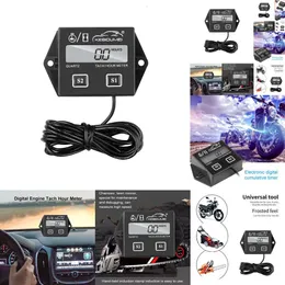 جديد 2024 Auto Electronics Timers محرك الدراجات النارية Tach Hour Meter Gauge Digital LCD Display Tachometer for Moto Marine Boat Motor Engine Car