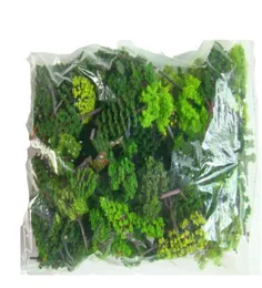 30pcslot modell grüne Bäume gemischte Draht- und Kunststoffmodell Landschaftszug Layout Gartenlandschaft Miniatur 2206218695691