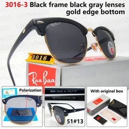 Club Master Ray 3016 Designer Women's Classic Polarized Bans Sunglasses Metal Frame Retro Sunglasses UV Protection
