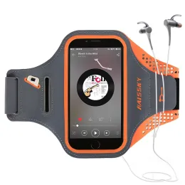 Väskor haissky 6.7 "Running Bag Armbands Brassard Universal On Hand Phone Pouch Waterproof Gym Workout Phone Storage Bags Arm Bands