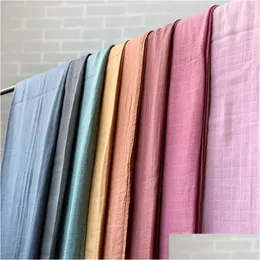 Blankets Swaddling 120X120Cm Bamboo Baby Ddle Solid Plain Color Born Cotton Gauze Blanket Muslin Bath Towel Drop Delivery Kids Materni Otiwm