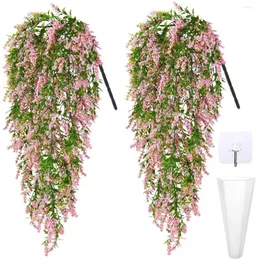 Flores decorativas Flores artificiais Vinha de espuma Lavanda de lavanda Rattan para o layout de parede para festa de casamento de decoração de jardim ao ar livre