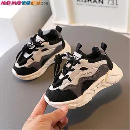 Sneakers 2023 Spring Autumn Korean Edition New Children Sport Shoes Fashion Mesh Meninas respiráveis meninas ao ar livre q240412