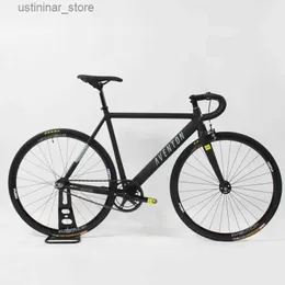 자전거 Ride-Ons Aventon Cordoba 고정 기어 자전거 단일 스피드 트랙 Fixie 자전거 700C 알루미늄 프레임 세트 탄소 포크 48T 크랭크 세트 V 브레이크 L47