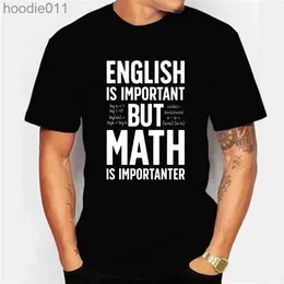 Męskie bluzy bluzy 2023 Nowa męska marka T-shirt angielski jest importowany, ale matematyka jest importowana letnia koszulka sportowa dla mężczyzn C24325