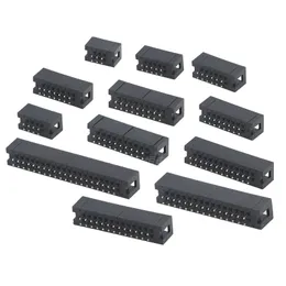 10pcs DC3 6/8/10/12/14/16/18/20/22/26/34/34/40/50P 2.54MM موصل مقبس IDC ISP ذكور مزدوج الإبرة المستقيمة/المنحنية SMD