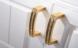 24K Gold Chrome Crystal Drawer Cabinet Knobs Handle Diamond Sliver Wine Garderob Decotation Furniture Knobs Dresser Handtag9955203