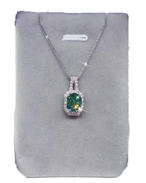 Раунд 2CT Green Moissanite Pendant 925 Severling Silver Charm Sweddant Pendant