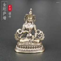 Halskette Ohrringe Set Messing Vajrasattva Buddha Statue Tisch Ornamente Religiöse Anbetung Idolhandwerk Guanyin