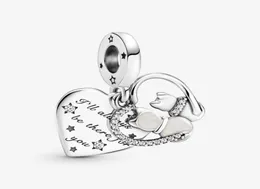 100 925 Стерлинговые серебряные кошки Сердцы Сердки Слух подходит оригинальному европейскому браслетному браслетному браслетному