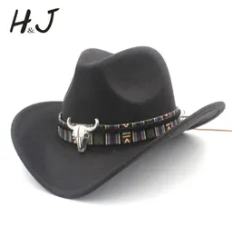 Kadın Erkekler Yün İçi İçi Batı Kovboy Şapkası Geniş Brim Cowgirl Jazz Binicilik Sombrero Kapak Tassel Tauren Ribbon1344784