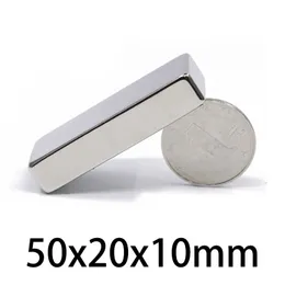 1/2/5pcs 50x20x10mm Neodimio super forte N35magnets Blocco magneti permanente Magnetica Magnetica 50*20*10 mm foglio magnetico