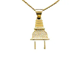Novo colar de pingente de pingente de hip hop de chegada 18k cor de ouro real para homens mulheres jóias de hiphop8468368