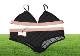Sexiga kvinnor spets underkläder designer broderi bokstäver bikini sleepwears kvinnliga kontrastfärg sommar underkläder8268239