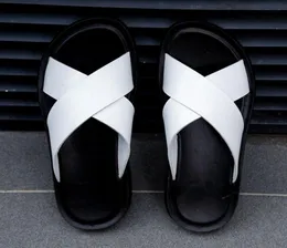 Men chinelos de verão masculino Pu couro clássico romano slides opentoado ao ar livre sandálias de praia casuais de alta qualidade Flip Flops5822692