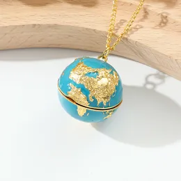 Smalto fatto a mano faberge pasquale cognica a pendente uovo creatività globo astronauta marmorizzato catena di clavicole per ragazze natalizie