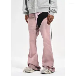 Herrenhosen High Street Designer tragen Stil Dirty zerstörtes Nähen lässig lockere Retro -Wischung leicht Stretch Jeans