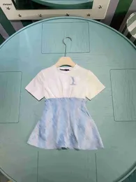 Luxus Girls Party Dress Up-Down Spleißdesign Baby Rock Größe 90-150 cm Kinder Designer Kleidung Sommerprinzessin 24APRIL