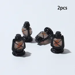 2pcs 1:12 Dollhouse Miniature Vintage Retro Kerosene Lamp Baby Gift Toy Mini Furniture Miniature Rement Black Kerosene Lamp