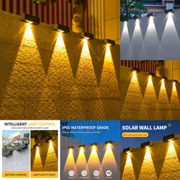 New LED Washing Ip65 Waterproof Solar Garden Fence Light Wall Mount Lamp Decorative Lighting