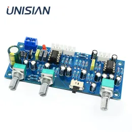 Amplifiers UNISIAN 2.1channels Low Pass Bass Filter PreAmplifier Board NE5532 Opamp HIFI audio Preamplifier 2.1 tone board for Amplifier