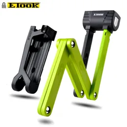 Etook Heavy Duty Anti Stöld Folding Lock Compact Steel Bicycle For E Bike Scooter Motorcykel Professionell Stark kedja 240401