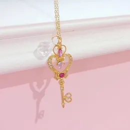 قلادة قلادة Sailormoon Sailor Sailor Moon Women Crystal Pearl Love Heart Wand المعلقات عالي الجودة قلادة مزاجية أنيقة وعصرية 36