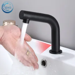 Oxg Black Basin Faucet Sensor Basin Sink Faucet Washbasin Faucet Automatic Water Outlet Hot Cold Mixer Crane Basin Taps