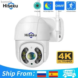 PTZ CAMERAS HISEEU 8MP 4K WIFI IP -камера. Наружное безопасное зрение ночное видение 1080p 3MP 5MP Беспроводное видеороселение камера камера человеческого тела ICSEE C240412