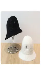 Jesień i zima kobiety 039S Nowy królik futra czysty kolor koreański rybak kapelusz kangol kangur haft ciepły Allmatch Bułyn Hat7694714