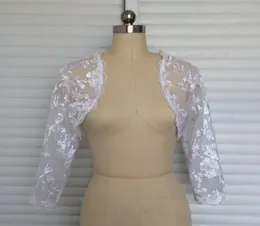 Neuankömmling Weiß oder Elfenbein 34 Ärmeln Spitze Bolero Achselzubehör Accessoires Hochzeit Braut Wraps Jacke 20181950106