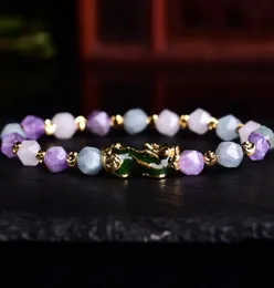 SX001 Fashion new design pixiu bracelet natural amethyst Pi Xiu PiYao Bracelet change color pixiu bracelet natural beads charm wom2406734